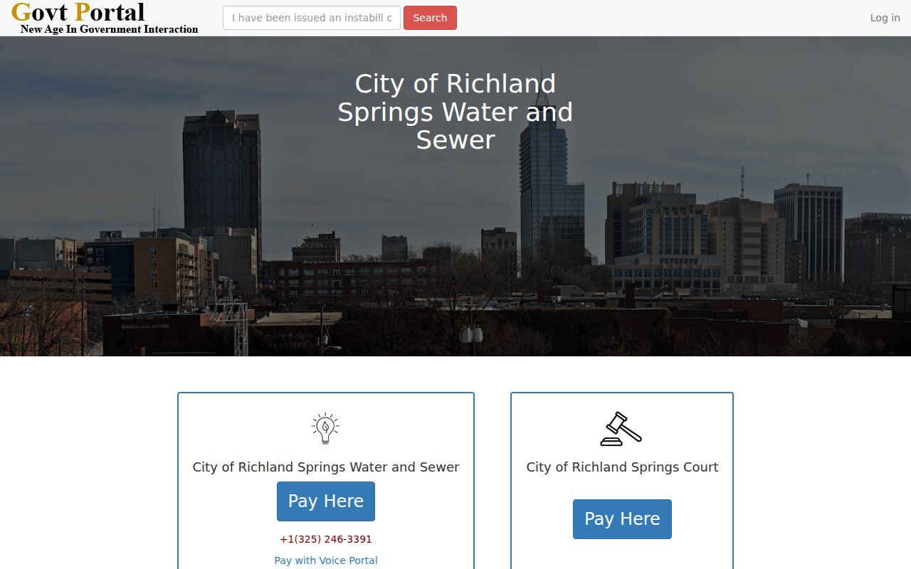 San Saba County Richland Springs warrant search: city court payment portal without a public warrant result