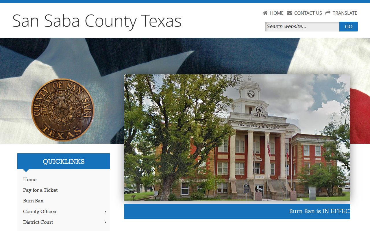 San Saba County warrant records: county courthouse contact and building information